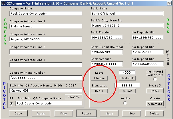 GCFormer Account Records Manager Dialog Logos Signs