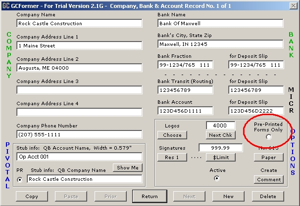 GCFormer Account Records Manager Dialog PreP
